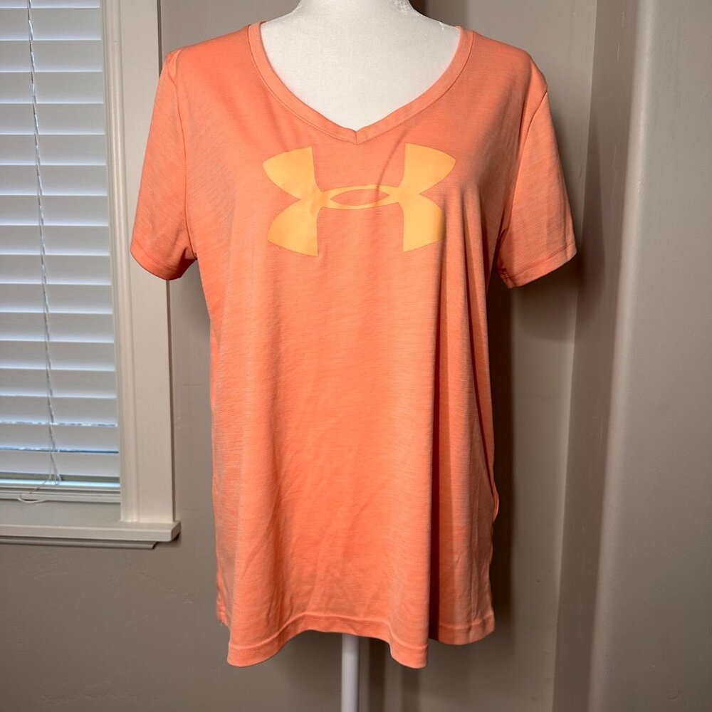 Under Armour shirt women XL Coral Heatgear Loose Workout Shirt Breathable Light